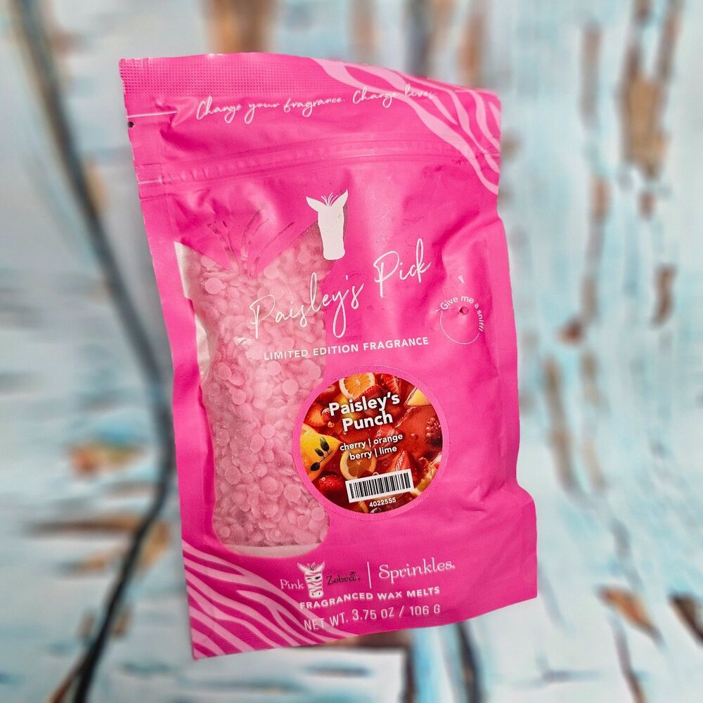 Pink Zebra Paisley’s Punch Sprinkles Wax Melts 3.75 oz Limited Edition New
